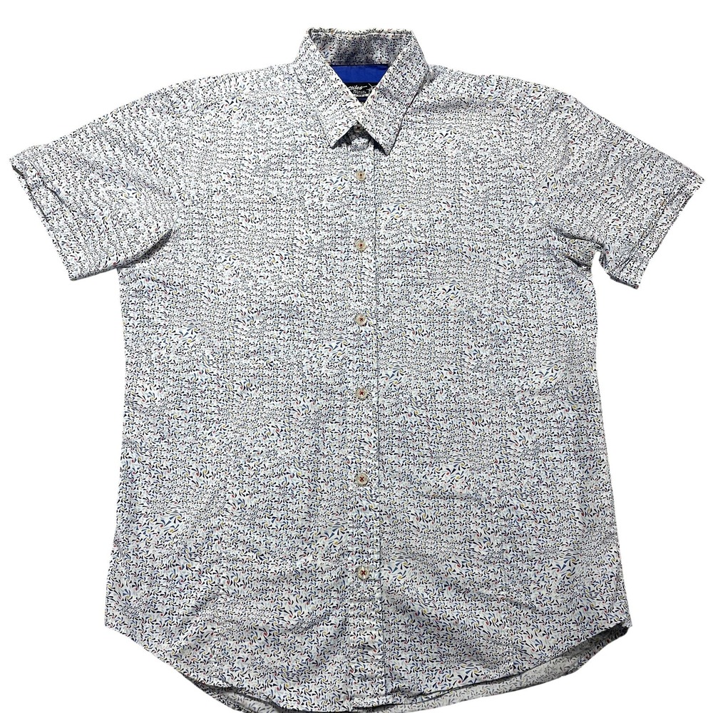 Wil Stiles Shirt Mens Medium Multicolor Geometric Short Sleeve Limited Edition